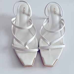Aldo white strappy sandals 8.5